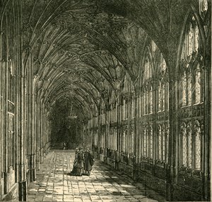 I chiostri della cattedrale di Gloucester, 1898