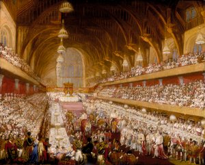 Il banchetto di incoronazione di re Giorgio IV nella Westminster Hall, 1821 da Unbekannt