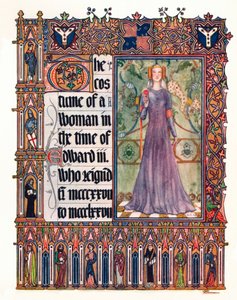 Il costume di una donna durante il regno di Edoardo III, c1353