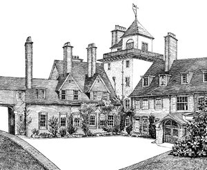 Il cortile, Standen, East Grinstead da Unbekannt