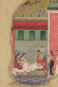 La Morte del Re Dasharatha, il Padre di Rama, Foglio da un Ramayana