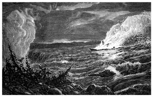 La distruzione della Caroline, 1837, c. 1860 da Unbekannt