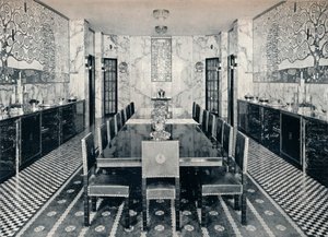 La sala da pranzo del Palazzo Stoclet, Bruxelles, Belgio, c. 1914 da Unbekannt