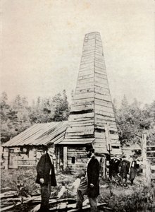 Il Pozzo di Drake, Pennsylvania, America, 1859 da Unbekannt