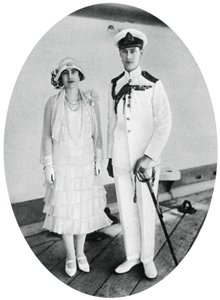 Il duca e la duchessa di York a bordo della HMS Renown, Malta, 1927, 1937