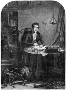 Il Duca di Wellington che scrive i dispacci dopo la Battaglia di Waterloo, 1815, 1852 da Unbekannt