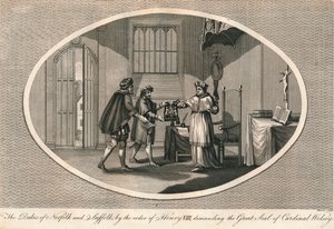 I Duchi di Norfolk e Suffolk chiedono il Gran Sigillo del Cardinale Wolsey, 1529 1793 da Unbekannt