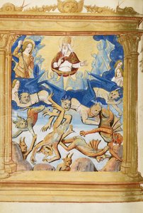 La caduta di Lucifero. Dal Libro delle Ore, c. 1500