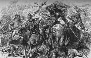 La lotta per lo stendardo a Pinkie, 10 settembre 1547, c. 1880 da Unbekannt