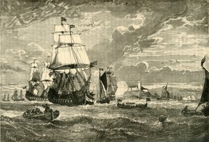 La prima flotta della Compagnia delle Indie Orientali che lascia Woolwich, 1601, 1890 da Unbekannt