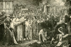 I fiorentini rinunciano alle vanità per ordine di Savonarola