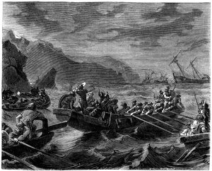 I Franchi attraversano il mare in tempesta, 1882-1884 da Unbekannt