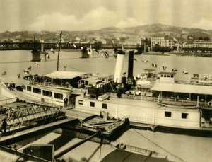 Il piroscafo Franz Schubert sul Danubio, Linz, Alta Austria, c1935 da Unbekannt