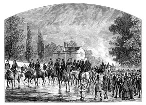 Il funerale di Sir Robert Peel, Staffordshire, 1850, c1888 da Unbekannt