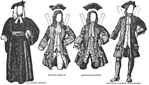 La Galleria del Costume Britannico: alcuni degli abiti indossati durante il regno di Anna, circa 1934