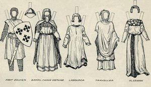 Galleria del Costume Britannico: Tipi di Abbigliamento nei Tempi dei Primi Plantageneti, c1934 da Unbekannt