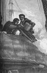 La mitragliatrice Gatling usata nella Marina Britannica, c1880