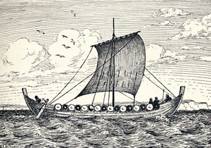 La nave di Gokstad - Una ricostruzione, 1935 da Unbekannt
