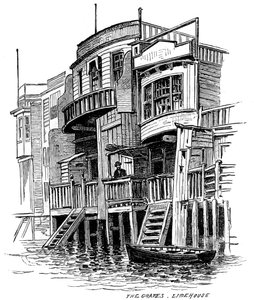 Il pub The Grapes, Limehouse, Londra, 1887
