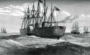 Il Great Eastern che posa il cavo telegrafico atlantico, c1865, c1880 da Unbekannt