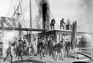 Il Great Eastern recupera il cavo atlantico perduto, 1866, c1920