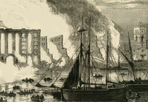 Il grande incendio a Cottons Wharf, Tooley Street