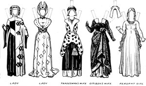 La grande galleria del costume britannico: Abito indossato nel regno di Edoardo III, c1934
