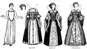 La grande galleria del costume britannico: Abito indossato al tempo di Enrico VIII, c1934