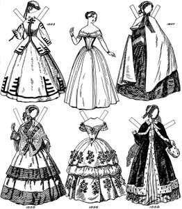 La grande galleria del costume britannico: alcune mode femminili dal 1843 al 1893, c1934