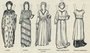 La Grande Galleria del Costume Britannico: Abiti Vari Indossati in Epoca Normanna, c1934 da Unbekannt
