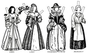 La grande galleria del costume storico: alcuni abiti del tempo di Carlo I, c1934