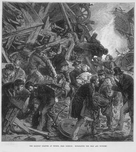 Il disastro della Great Western Railway a Thorpe vicino a Norwich, 10 settembre 1874 da Unbekannt