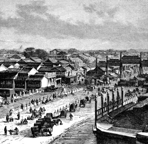 La strada principale, Pechino, c. 1890 da Unbekannt