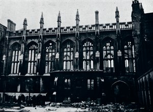La Sala Storica nel Tempio Interno completamente distrutta dal fuoco, 1941