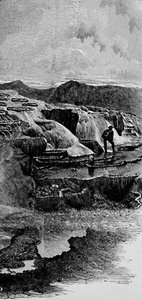 Le sorgenti termali vicino al fiume Gardiners, 1883 da Unbekannt