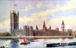 Le case del Parlamento da Lambeth Palace, Westminster, Londra, c1905