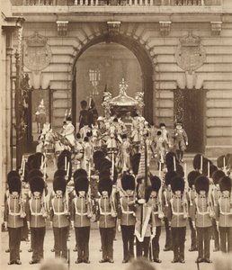 Il re e la regina lasciano il palazzo per la loro incoronazione, 1937 da Unbekannt