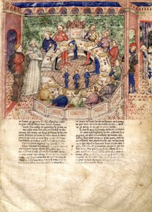 I Cavalieri della Tavola Rotonda Miniatura da La Quête du Saint Graal et la Mort d