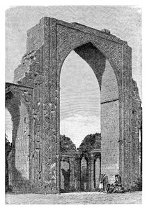 La Moschea di Kutal, distretto di Delhi, India, 1895 da Unbekannt