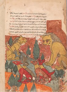 La leonessa consiglia il suo figlio (Folio da un Kalila wa Dimna)