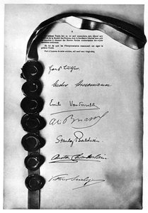 Il trattato di Locarno sigillato e firmato a Londra, 1 dicembre 1925