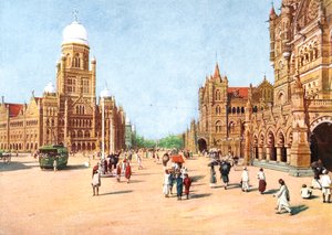 Gli uffici municipali e il Victoria Terminus, Bombay, India da Unbekannt
