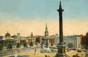 La National Gallery e la Colonna di Nelson, Trafalgar Square, Londra, c1910 da Unbekannt