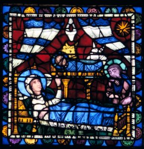 La Natività, vetrata, Cattedrale di Chartres, Francia, 1194-1260 da Unbekannt