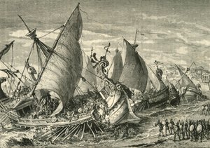 La battaglia navale nel porto di Siracusa, 1890 da Unbekannt