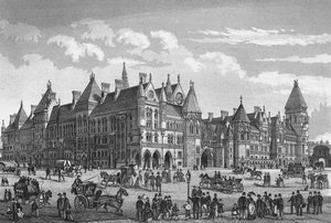 I nuovi tribunali, Westminster, Londra, c1878 da Unbekannt