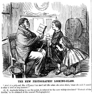 Il nuovo specchio fotografico, vignetta da Punch, prova quotidiana delle origini dell