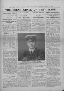 La Tomba Oceanica del Titanic e fotografia di Jack Phillips, 20 aprile 1912 da Unbekannt