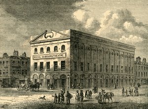 Il vecchio teatro di Coburg nel 1820, c. 1878 da Unbekannt