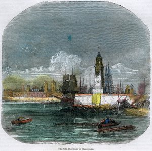 Il Vecchio Porto di Barcellona, Catalogna, Spagna, c1880 da Unbekannt